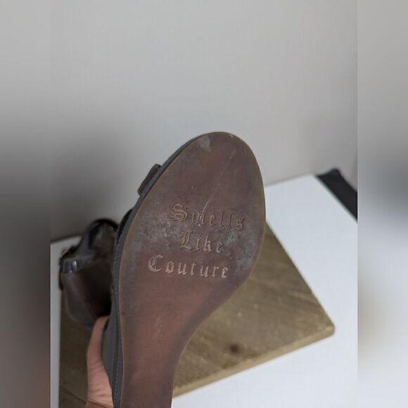 Juicy couture wedge sandals leather striped strappy size 8 - Picture 6 of 8